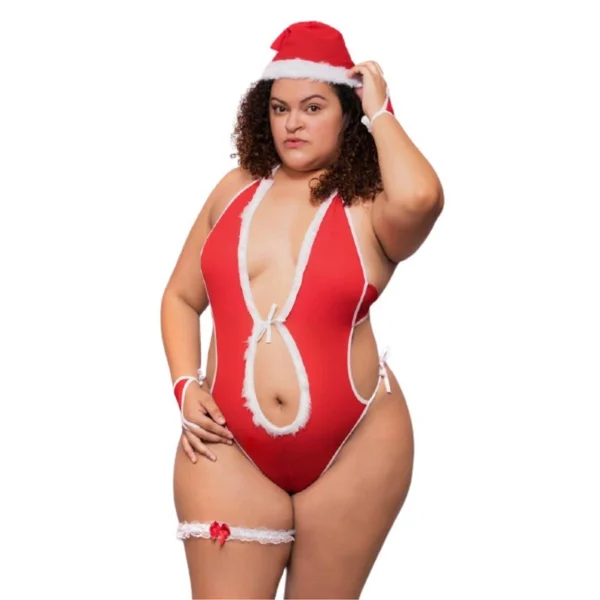 Fantasia Body Sexy Mamãe Noel- Tamanho Plus size