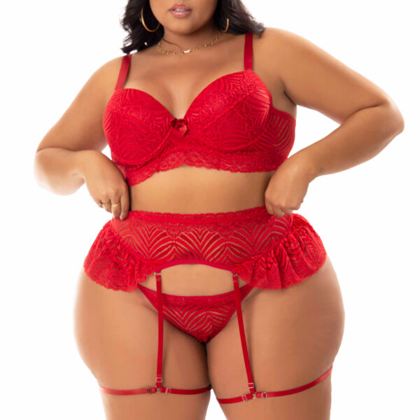 Conjunto Sexy com Cinta Liga Plus Size - (Vídeo na Descrição)